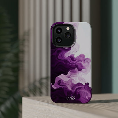 Purple Marble Smoke Phone Case — Magnetic Impact-Resistant