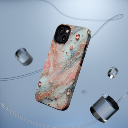 Marble Rose Phone Case — Magnetic Impact-Resistant iPhone Cover