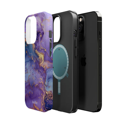 Purple Marble Magnetic Impact-Resistant Phone Case