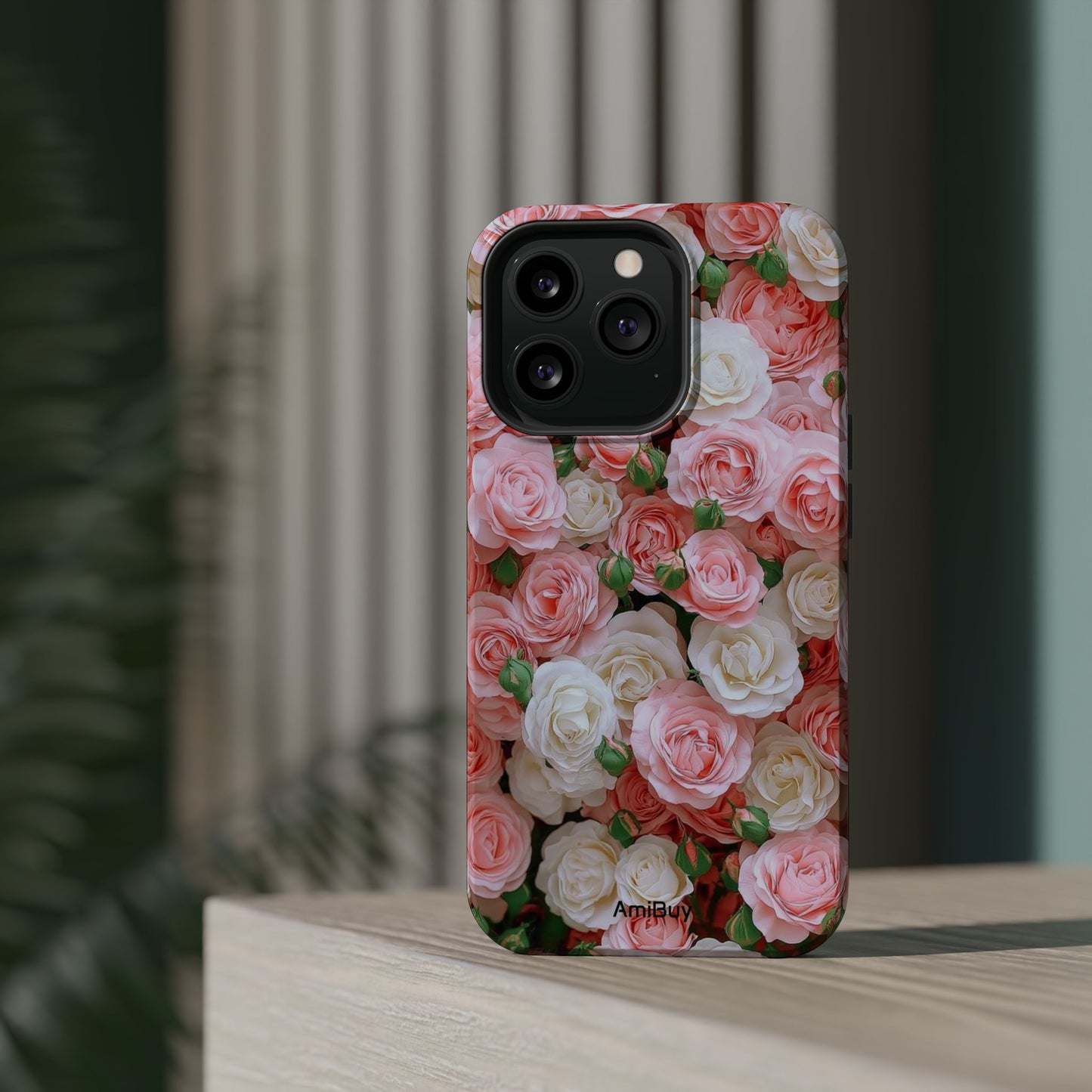 Floral Rose Pattern Magnetic Impact-Resistant Phone Case