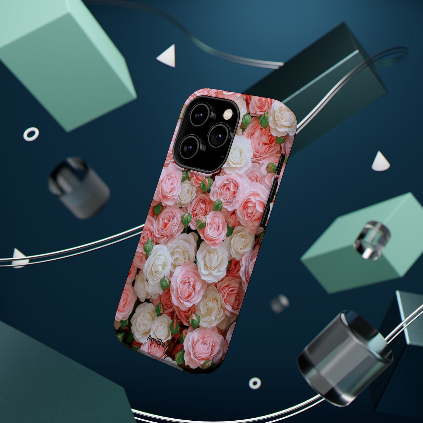 Floral Rose Pattern Magnetic Impact-Resistant Phone Case