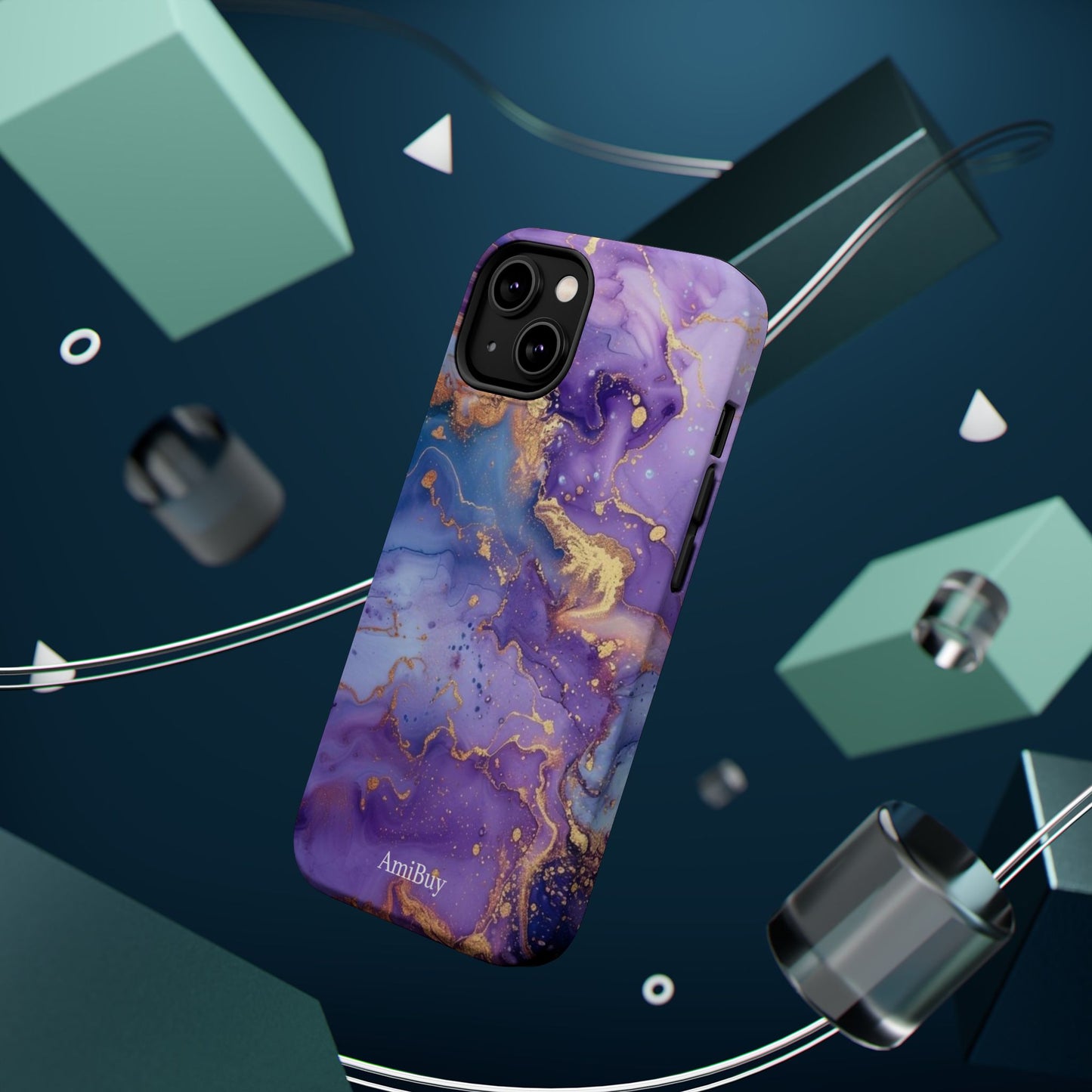 Purple Marble Magnetic Impact-Resistant Phone Case