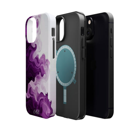 Purple Marble Smoke Phone Case — Magnetic Impact-Resistant