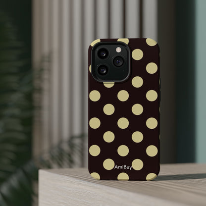 Polka Dot Magnetic Impact Phone Case — Protective Stylish Phone Cover