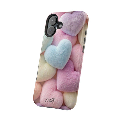 Pastel Heart Pattern Magnetic Impact-Resistant Phone Case