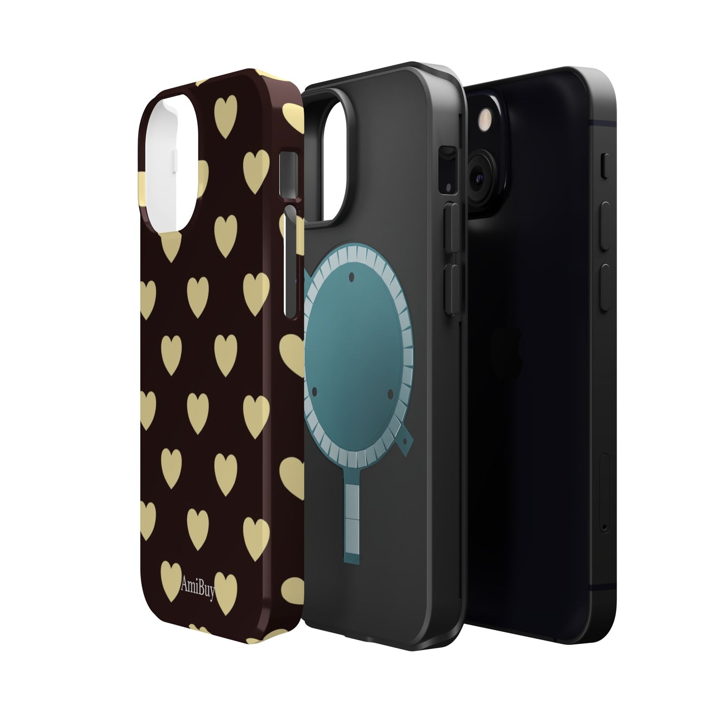 Heart Pattern Magnetic Impact-Resistant Phone Case