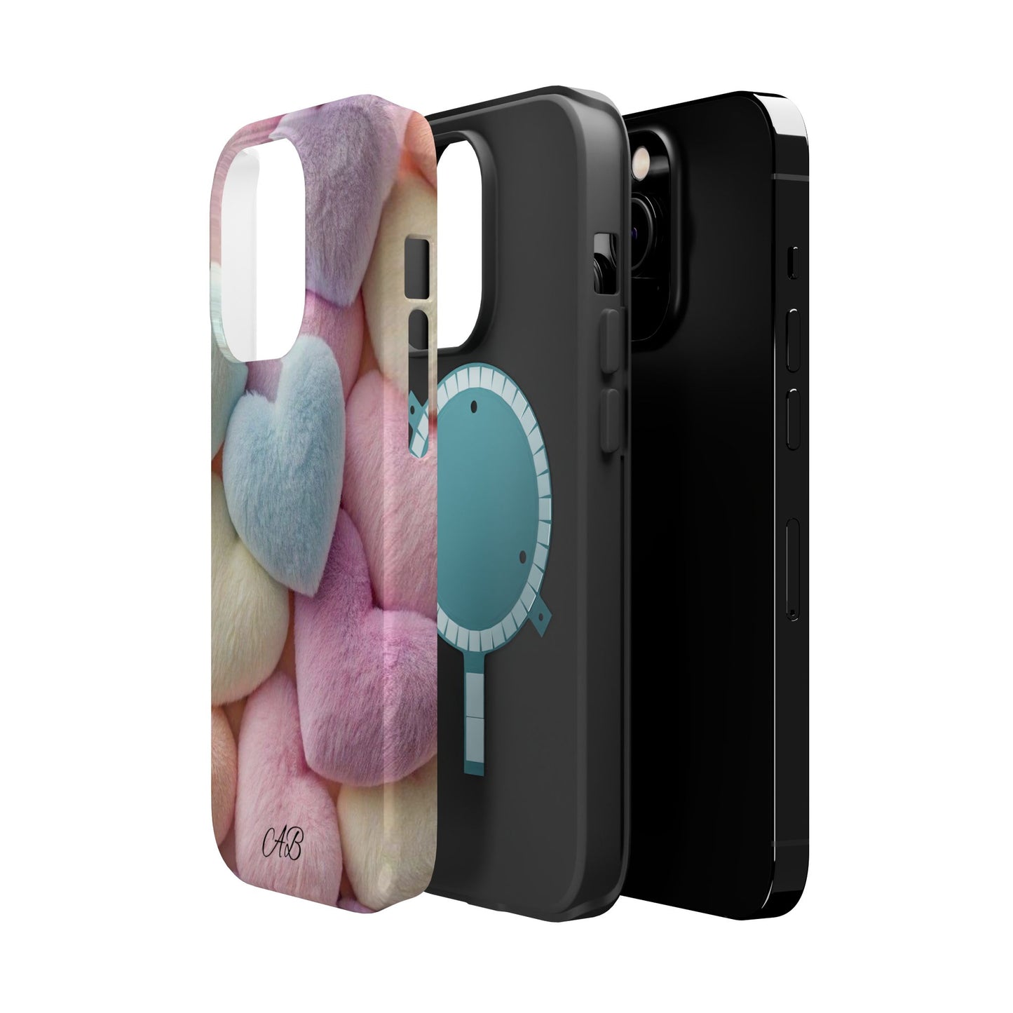 Pastel Heart Pattern Magnetic Impact-Resistant Phone Case