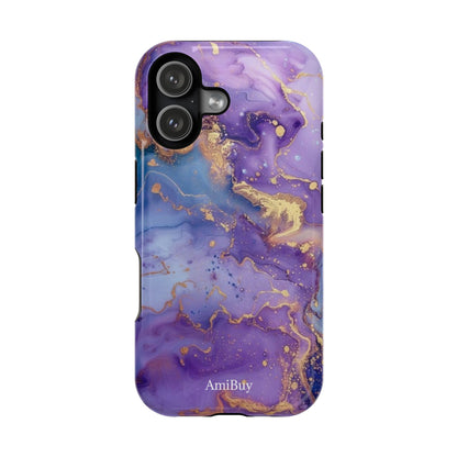 Purple Marble Magnetic Impact-Resistant Phone Case