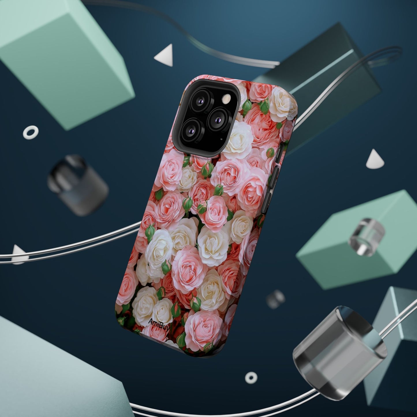 Floral Rose Pattern Magnetic Impact-Resistant Phone Case