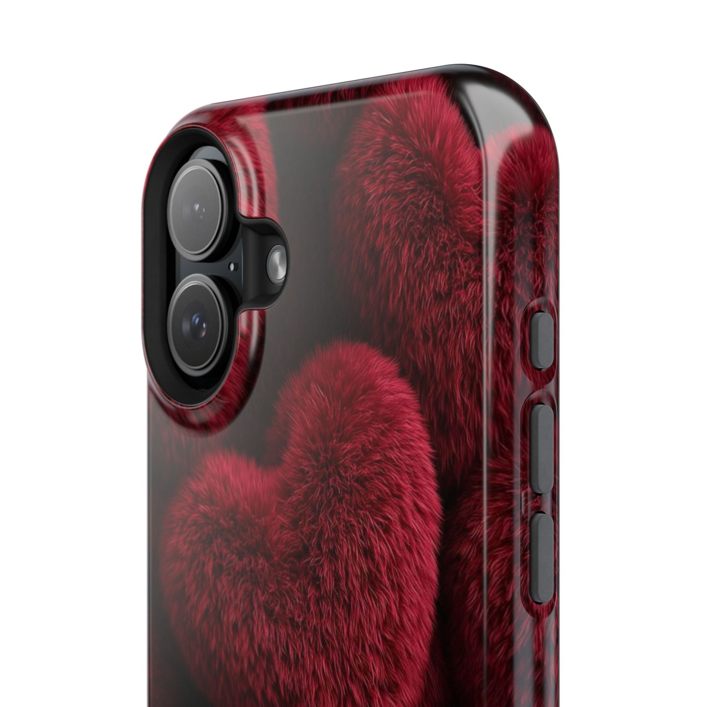 Magnetic Impact-Resistant Case — Plush Red Hearts Phone Cover
