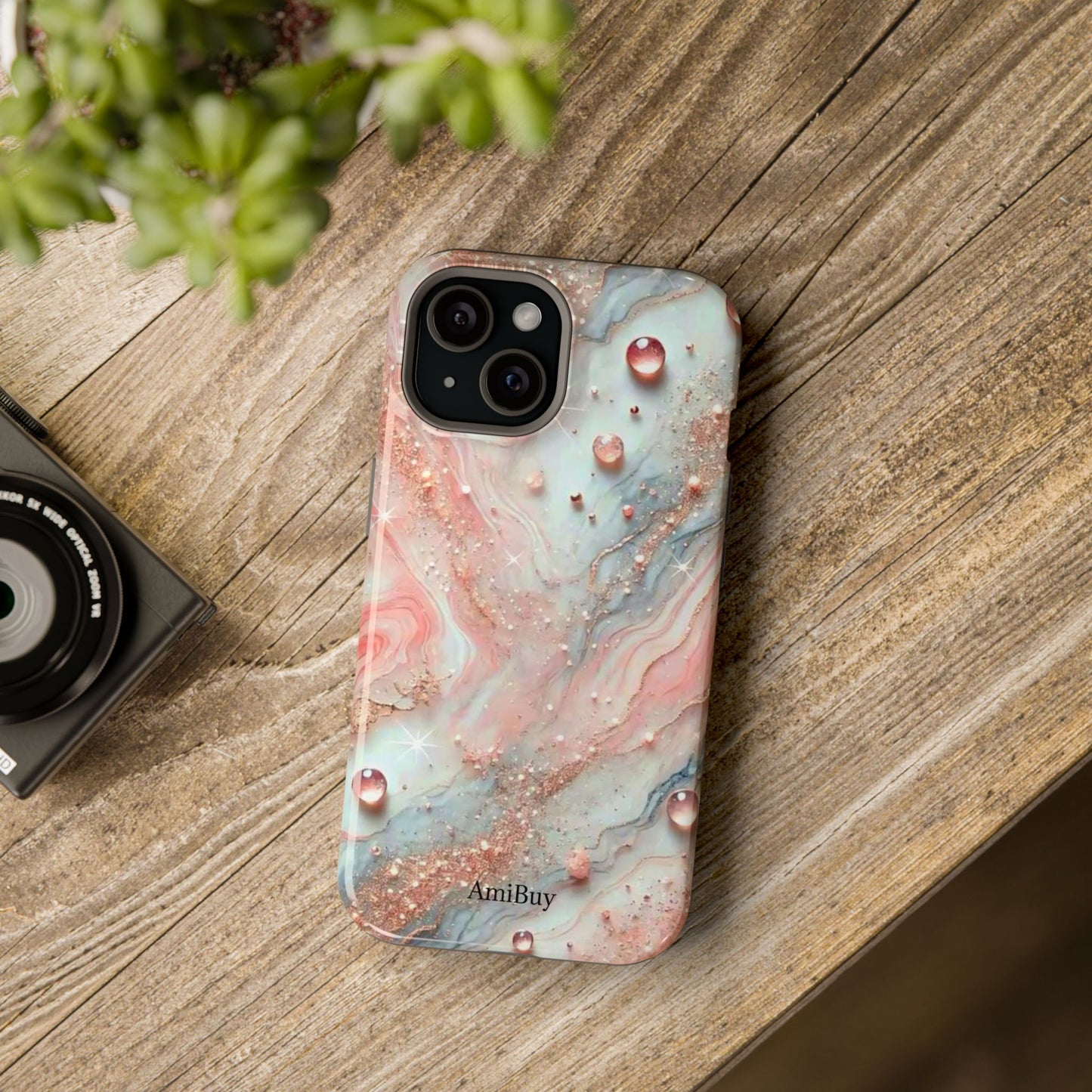 Marble Rose Phone Case — Magnetic Impact-Resistant iPhone Cover