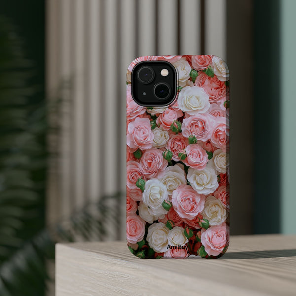 Floral Rose Pattern Magnetic Impact-Resistant Phone Case