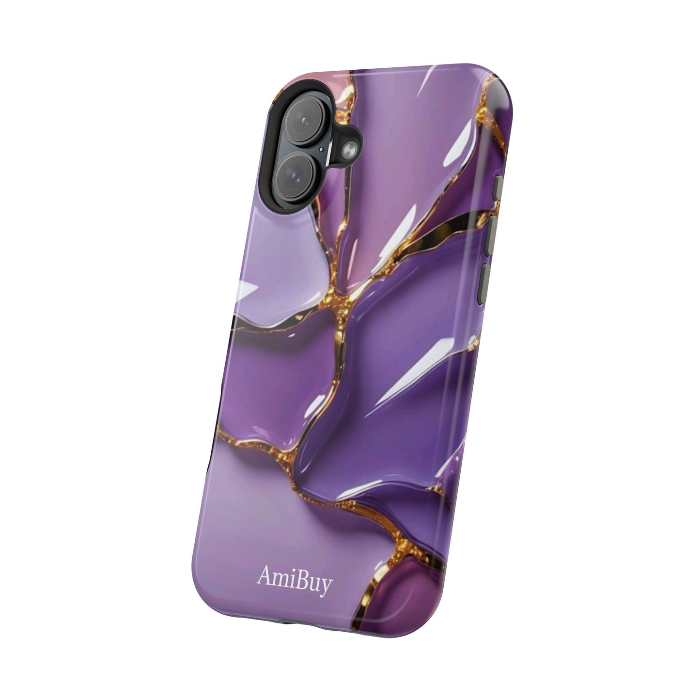 Purple Gold Marble Magnetic Impact-Resistant Phone Case