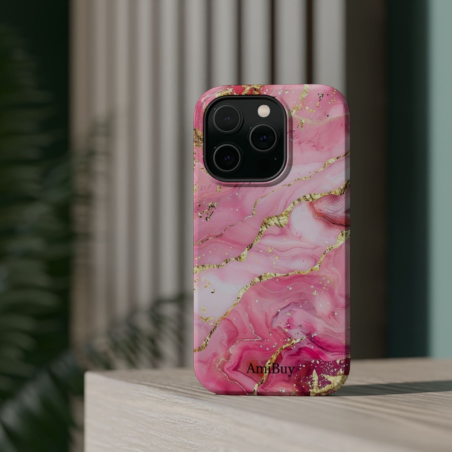 Pink Gold Marble Magnetic Impact-Resistant Phone Case