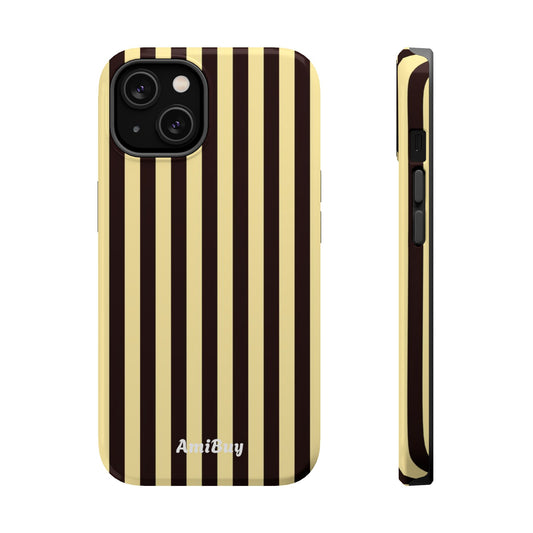 Striped Retro Phone Case — Magnetic Impact-Resistant