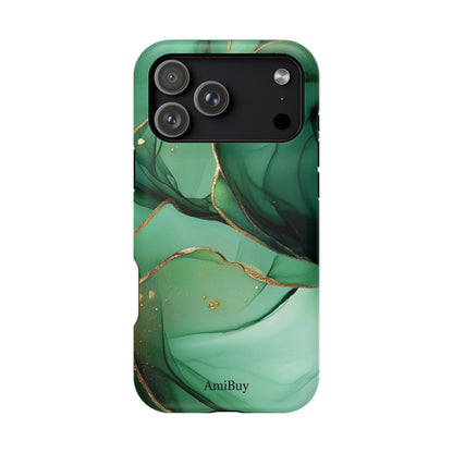 Green Marble Magnetic Impact-Resistant Phone Case