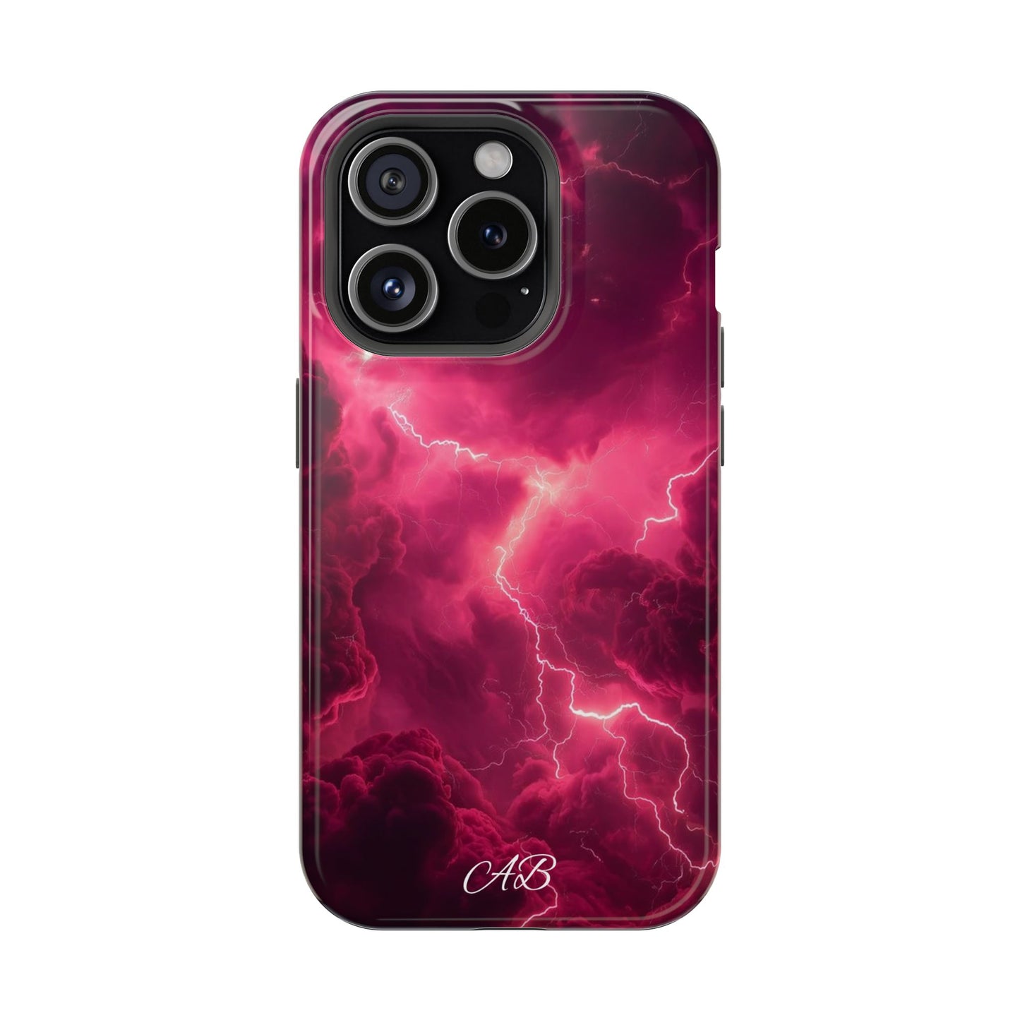 Magenta Lightning Phone Case — Magnetic Impact-Resistant iPhone Cover