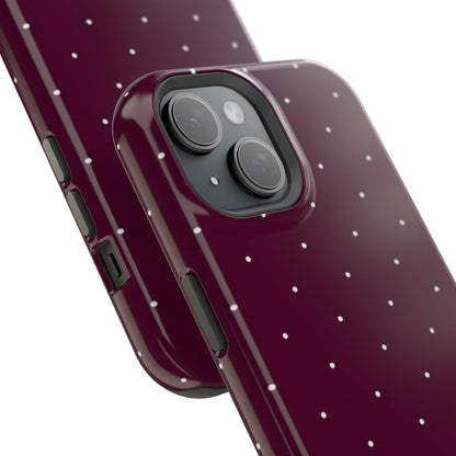 Magnetic Impact-Resistant Phone Case — Burgundy Microdot Protective Cover