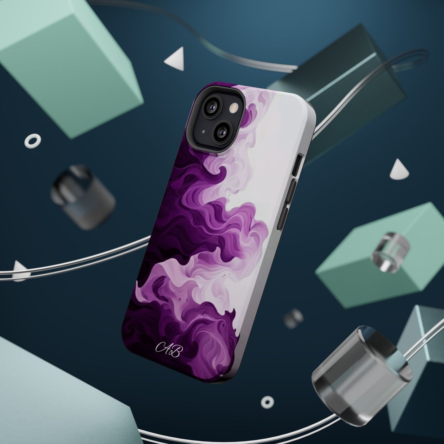 Purple Marble Smoke Phone Case — Magnetic Impact-Resistant