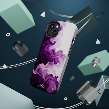 Purple Marble Smoke Phone Case — Magnetic Impact-Resistant