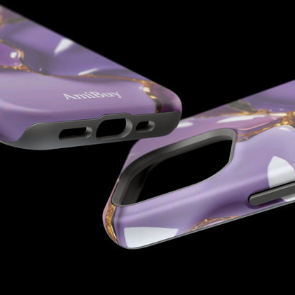 Purple Gold Marble Magnetic Impact-Resistant Phone Case