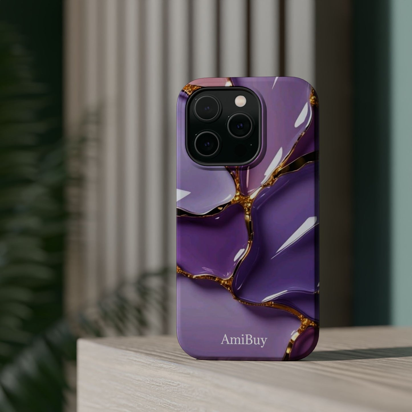 Purple Gold Marble Magnetic Impact-Resistant Phone Case
