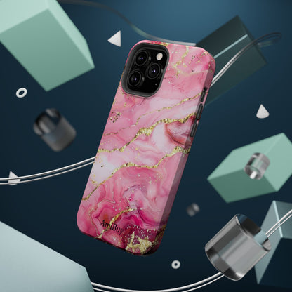 Pink Gold Marble Magnetic Impact-Resistant Phone Case