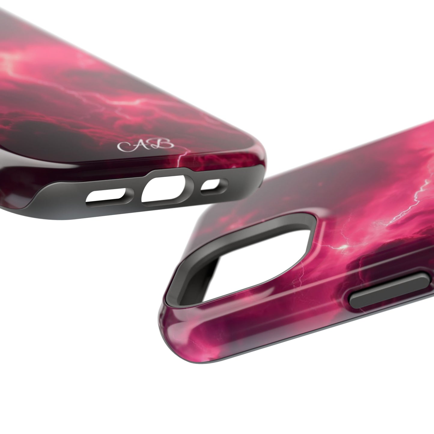 Magenta Lightning Phone Case — Magnetic Impact-Resistant iPhone Cover