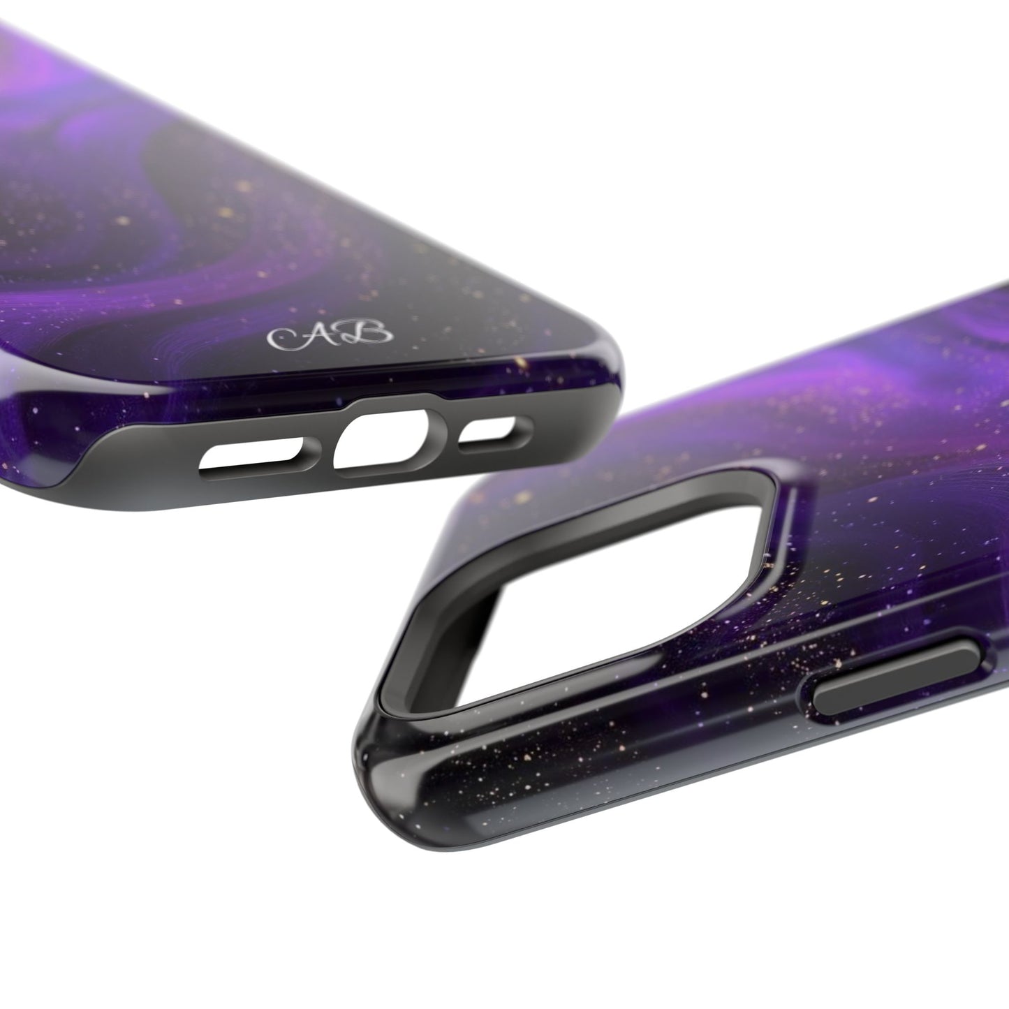Purple Galaxy Magnetic Impact Phone Case — Shockproof Cosmic Swirl Design