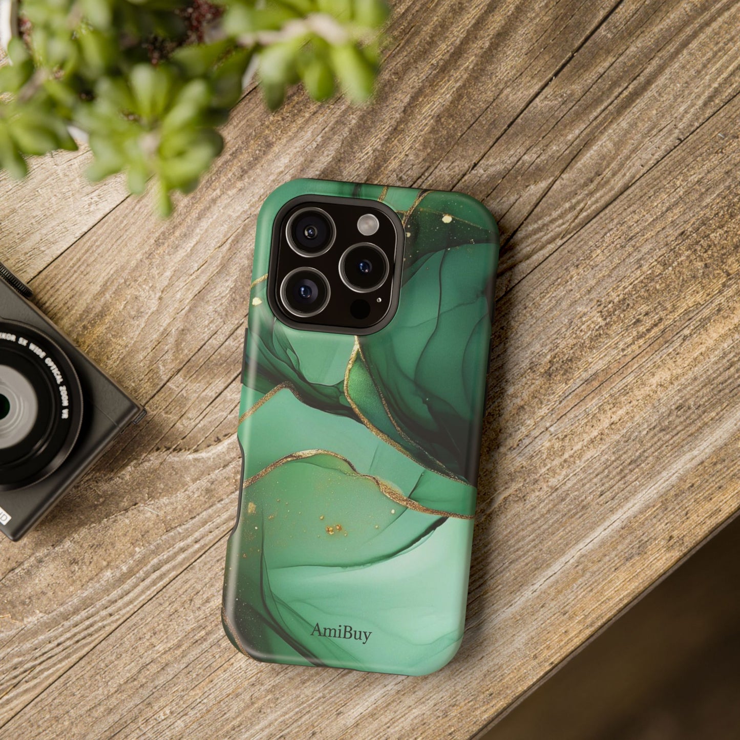 Green Marble Magnetic Impact-Resistant Phone Case