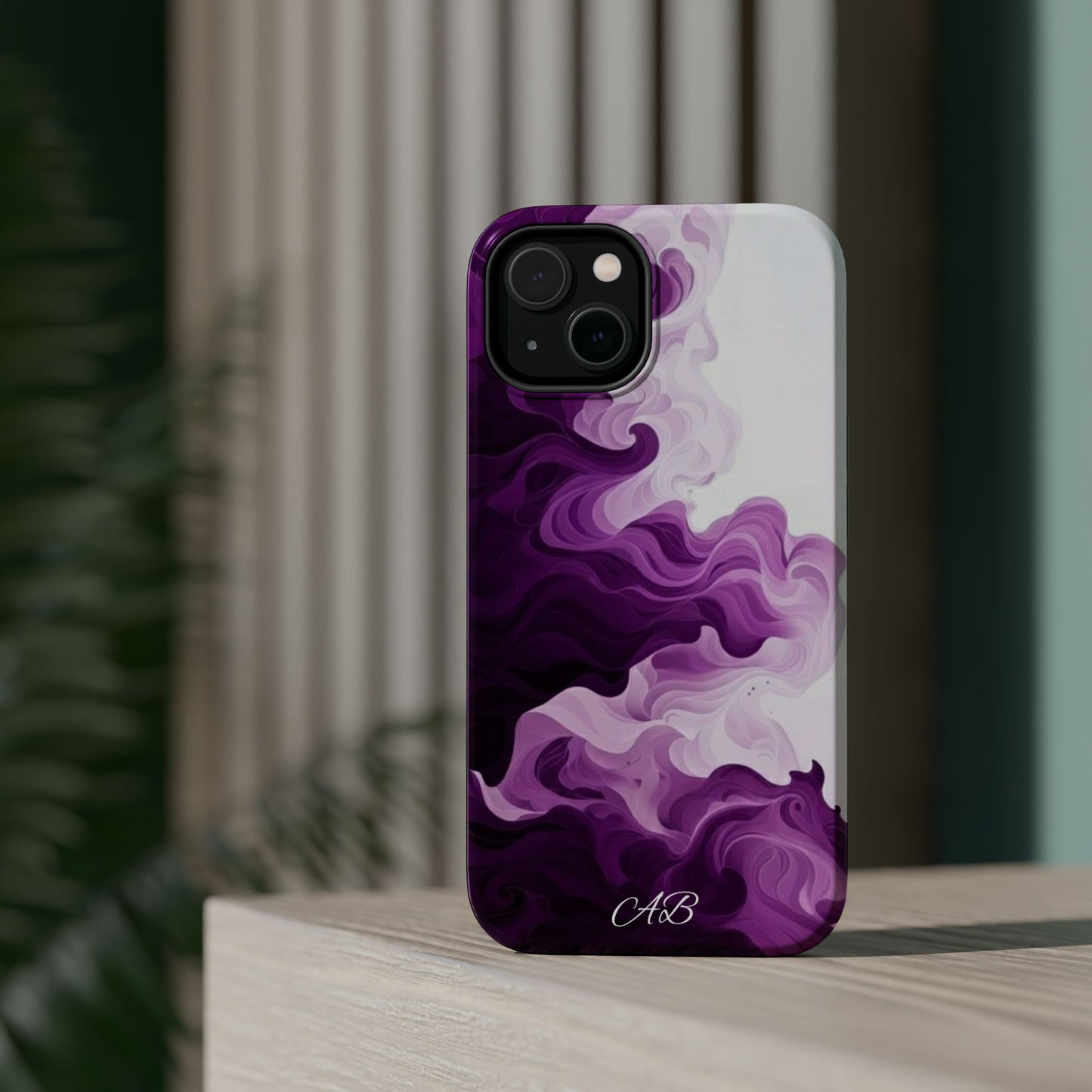 Purple Marble Smoke Phone Case — Magnetic Impact-Resistant