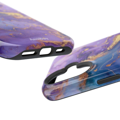 Purple Marble Magnetic Impact-Resistant Phone Case