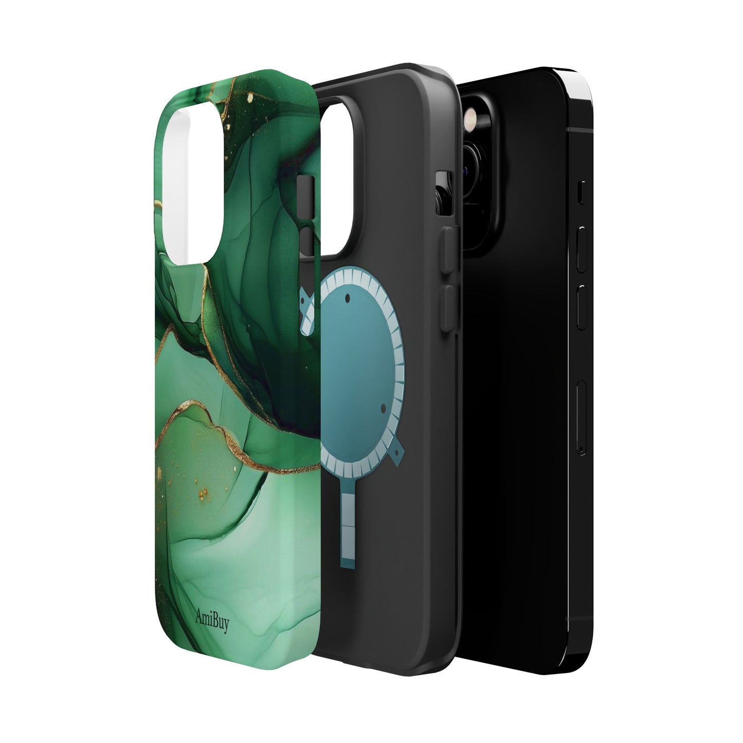 Green Marble Magnetic Impact-Resistant Phone Case