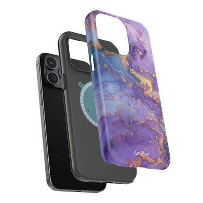 Purple Marble Magnetic Impact-Resistant Phone Case