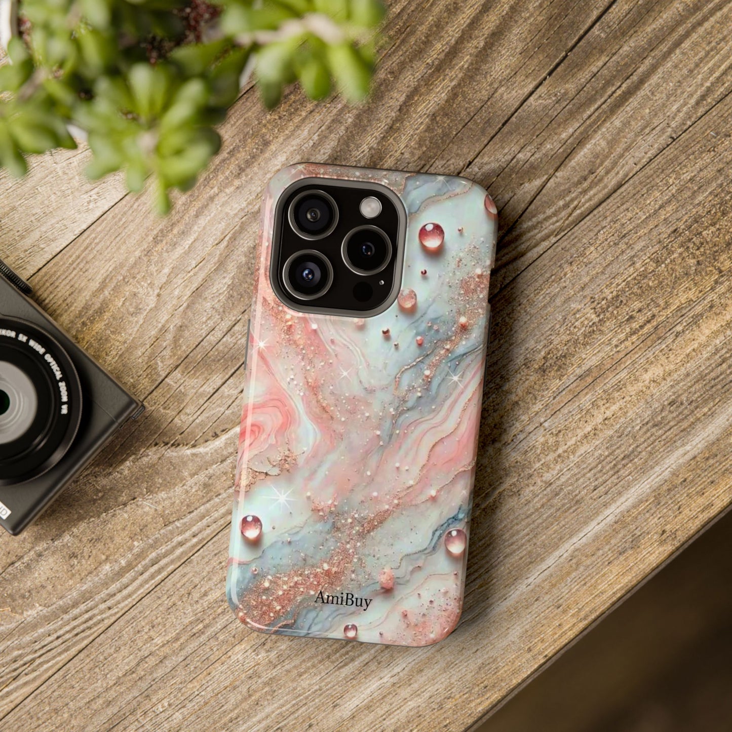 Marble Rose Phone Case — Magnetic Impact-Resistant iPhone Cover