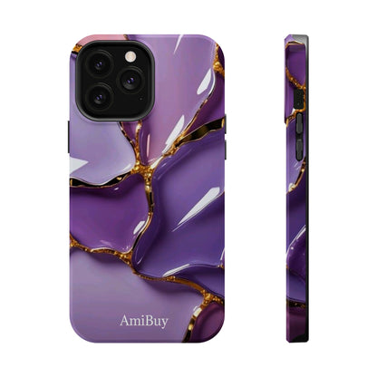 Purple Gold Marble Magnetic Impact-Resistant Phone Case