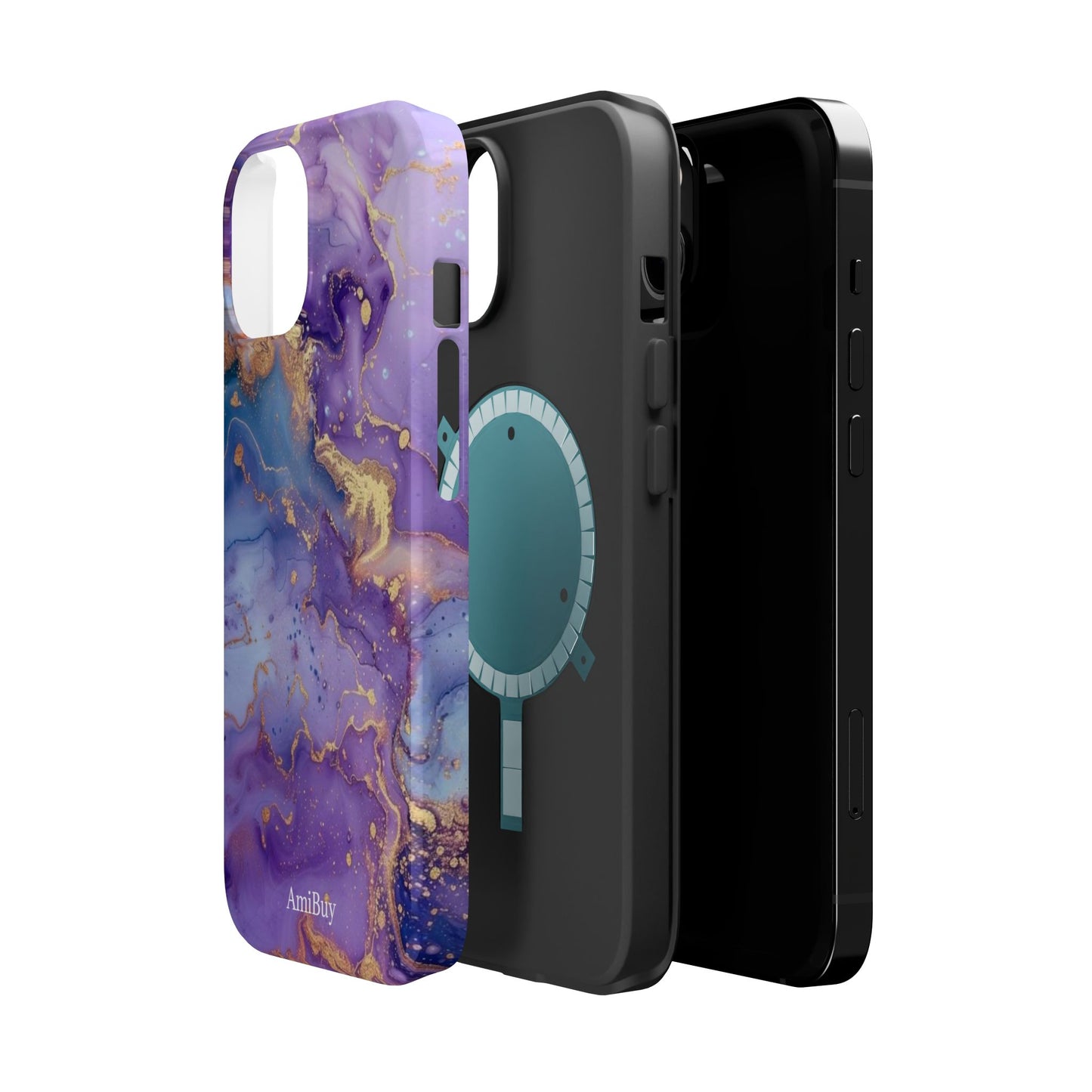 Purple Marble Magnetic Impact-Resistant Phone Case