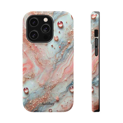 Marble Rose Phone Case — Magnetic Impact-Resistant iPhone Cover