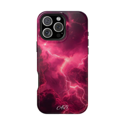 Magenta Lightning Phone Case — Magnetic Impact-Resistant iPhone Cover