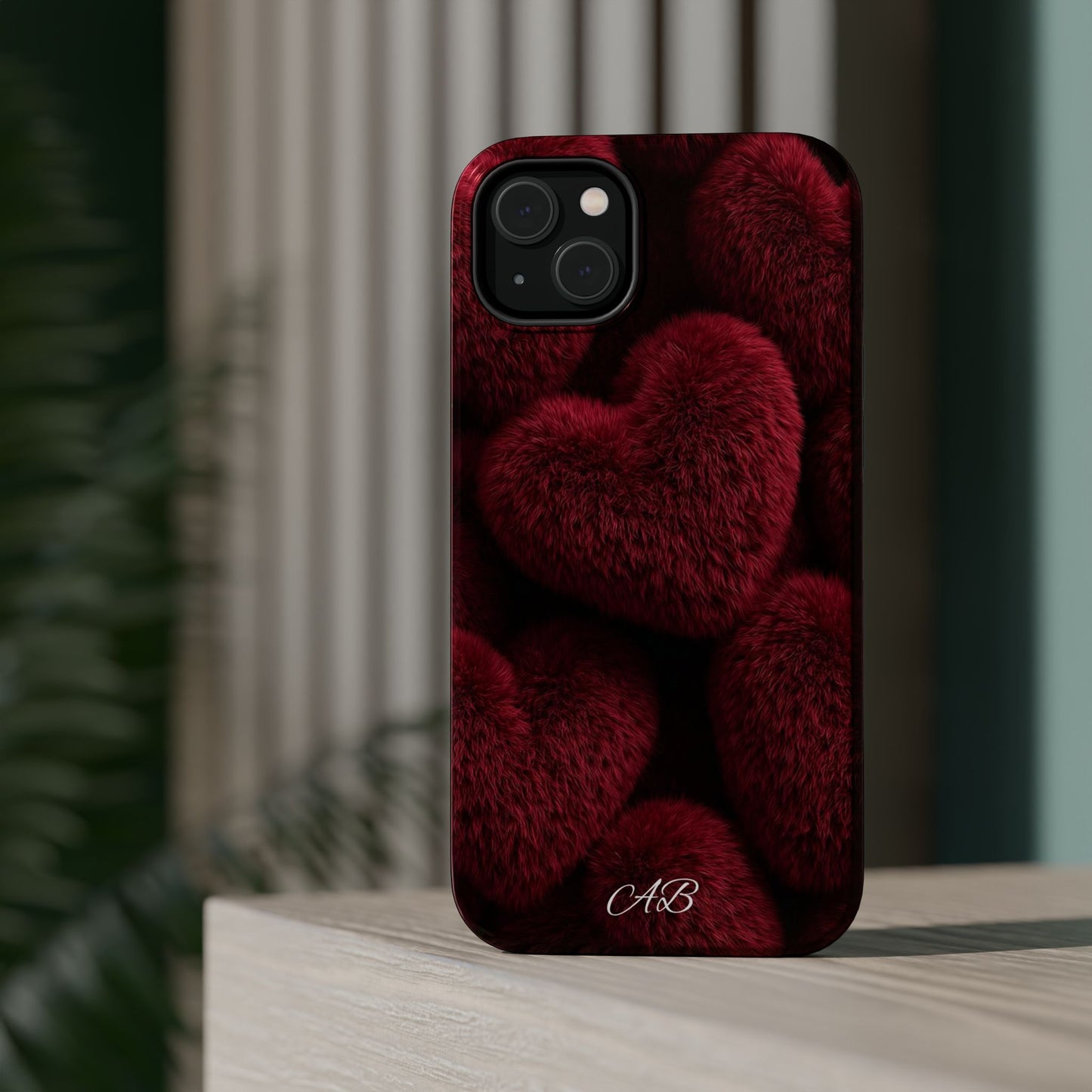 Magnetic Impact-Resistant Case — Plush Red Hearts Phone Cover