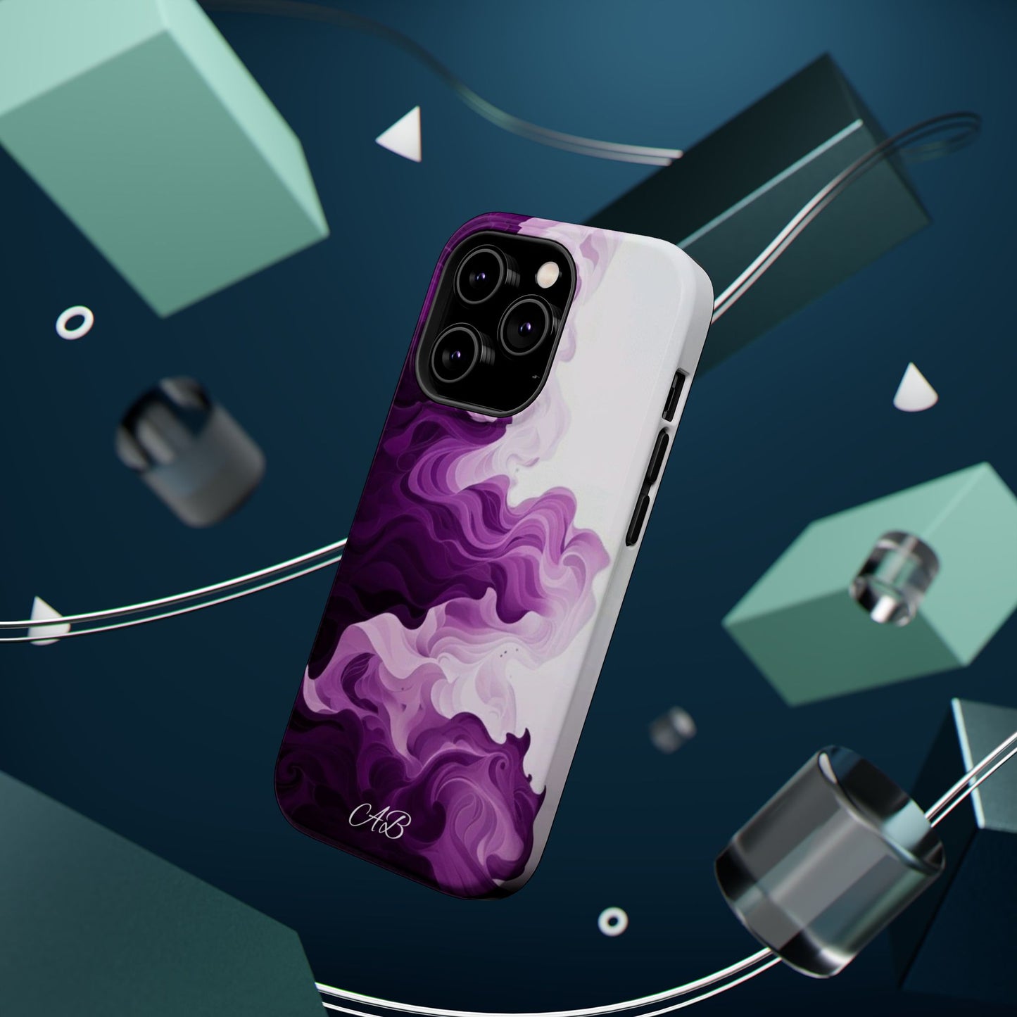 Purple Marble Smoke Phone Case — Magnetic Impact-Resistant