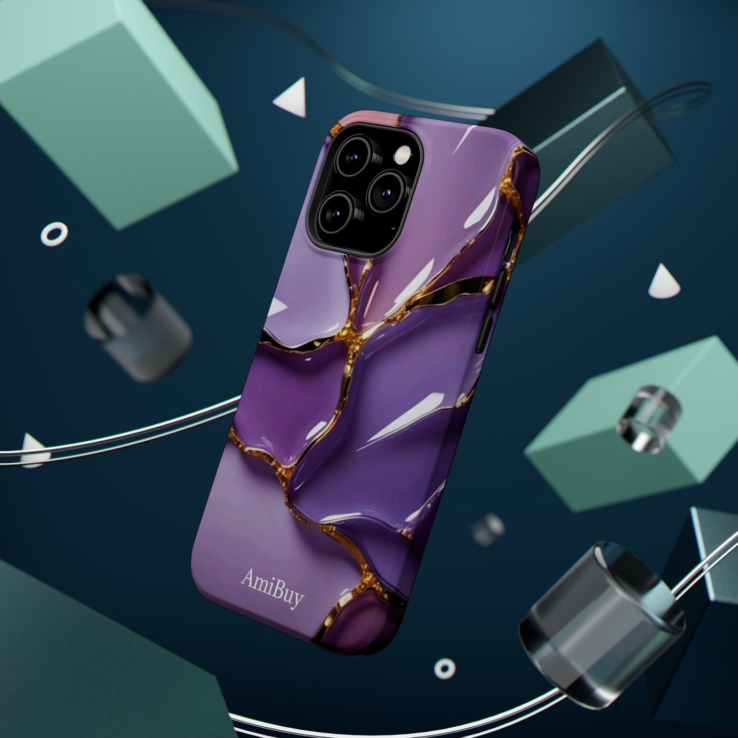 Purple Gold Marble Magnetic Impact-Resistant Phone Case