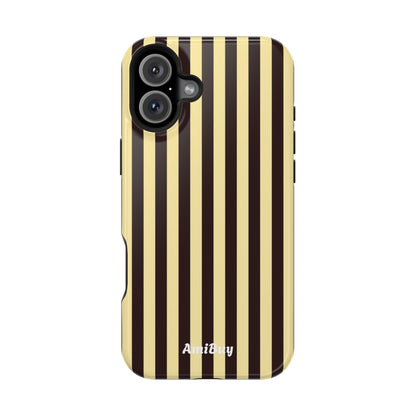 Striped Retro Phone Case — Magnetic Impact-Resistant
