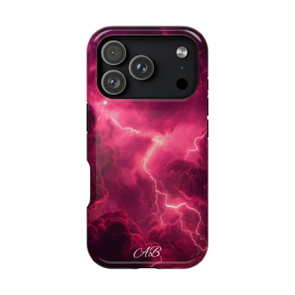 Magenta Lightning Phone Case — Magnetic Impact-Resistant iPhone Cover