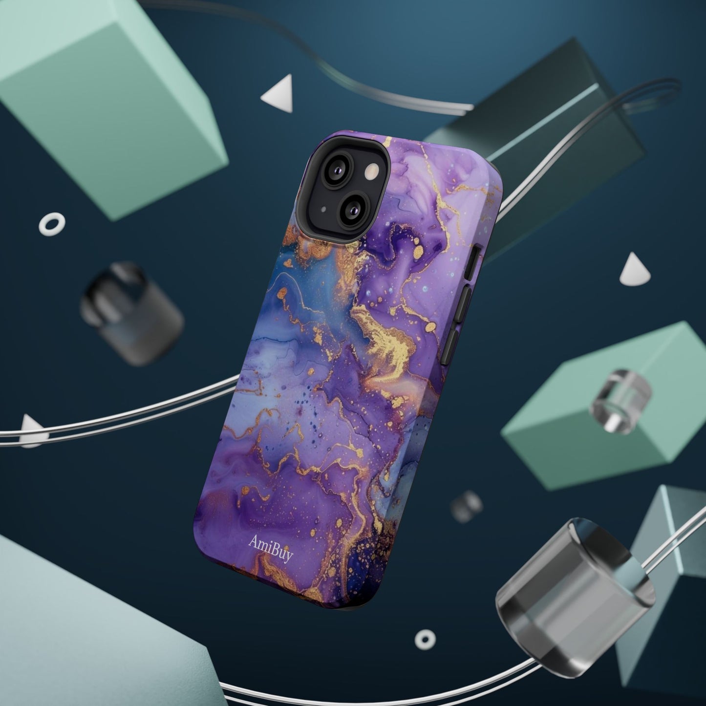 Purple Marble Magnetic Impact-Resistant Phone Case