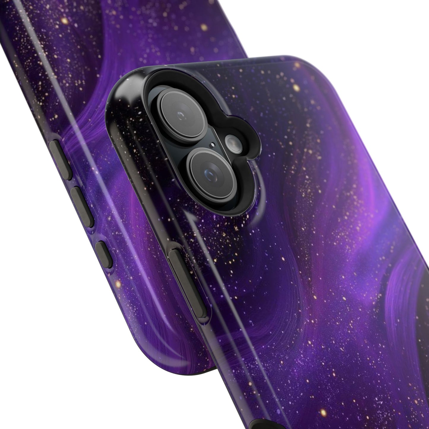 Purple Galaxy Magnetic Impact Phone Case — Shockproof Cosmic Swirl Design
