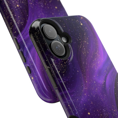 Purple Galaxy Magnetic Impact Phone Case — Shockproof Cosmic Swirl Design