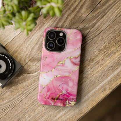 Pink Gold Marble Magnetic Impact-Resistant Phone Case