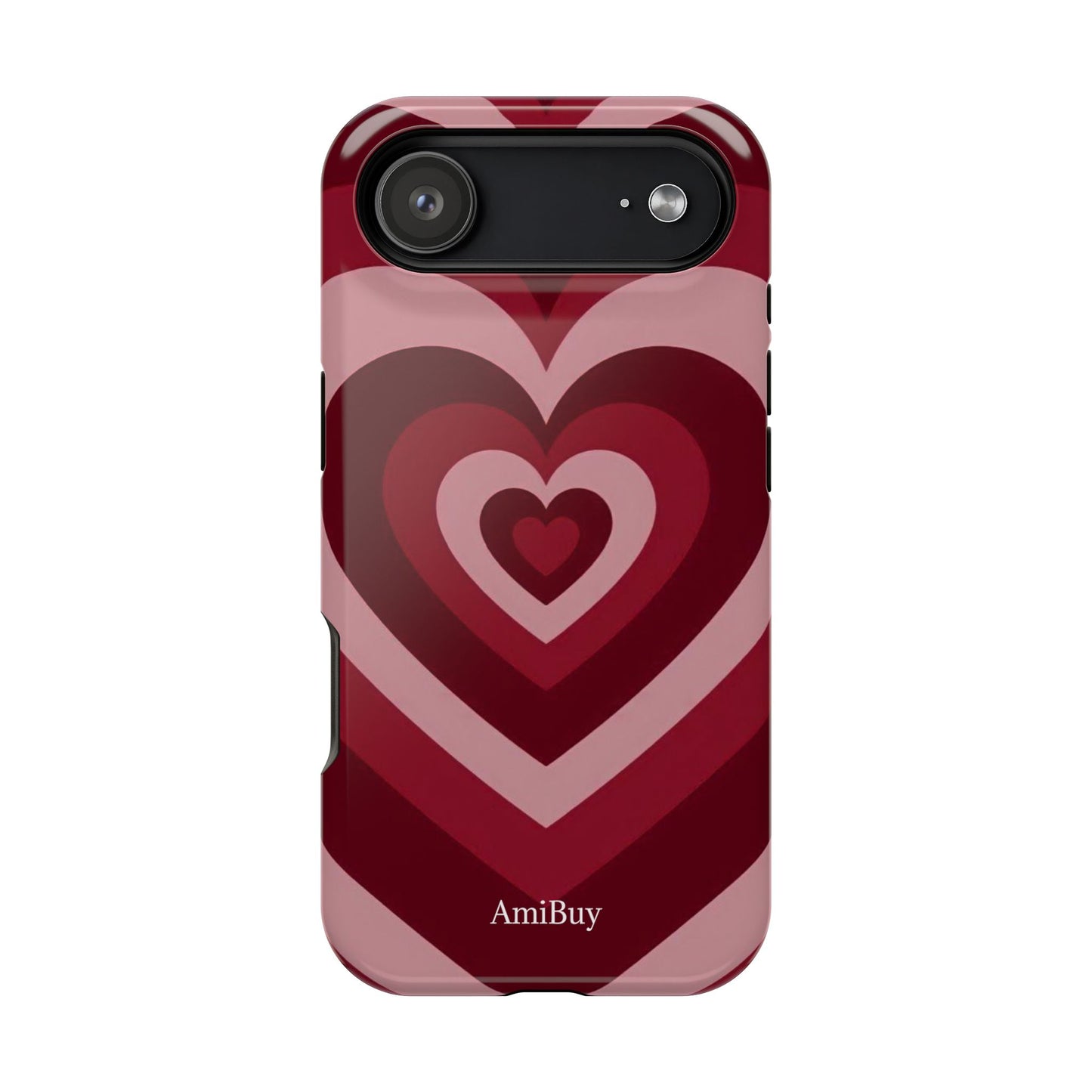 Magnetic Impact-Resistant Phone Case — Retro Layered Heart Design