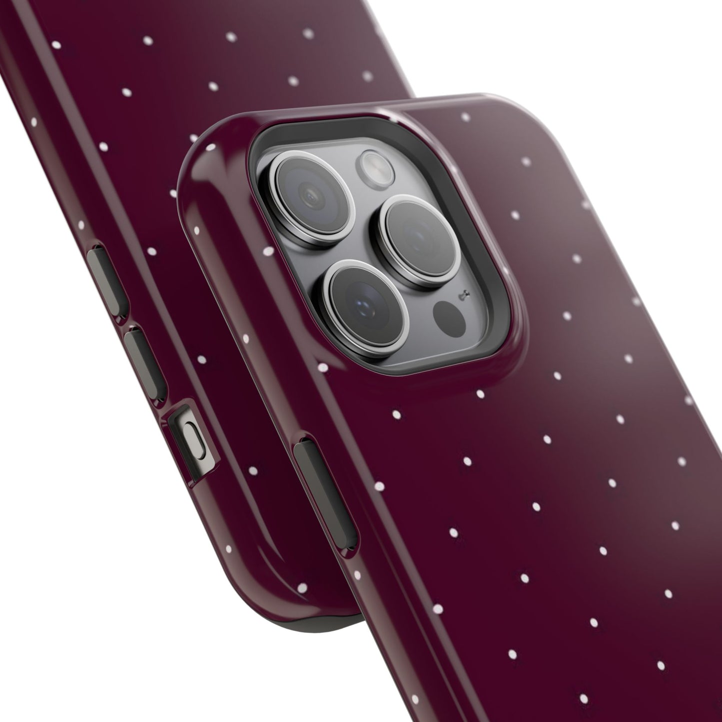 Magnetic Impact-Resistant Phone Case — Burgundy Microdot Protective Cover